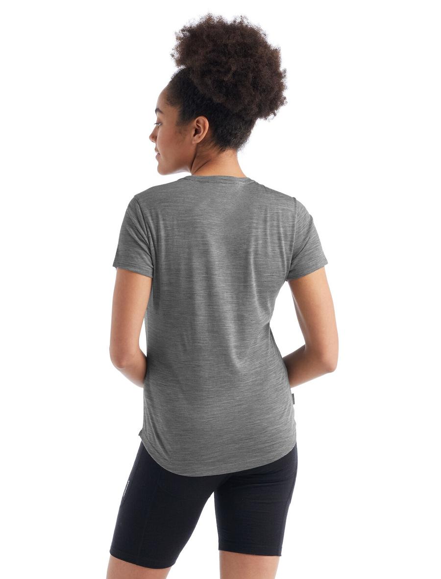 Women's Icebreaker Merino Sphere II Short Sleeve T Shirts Metro Heather | CA 1378HAPK